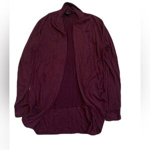 Urban Heritage Draped Open-Front Cardigan Sweater - Maroon/Burgundy - S